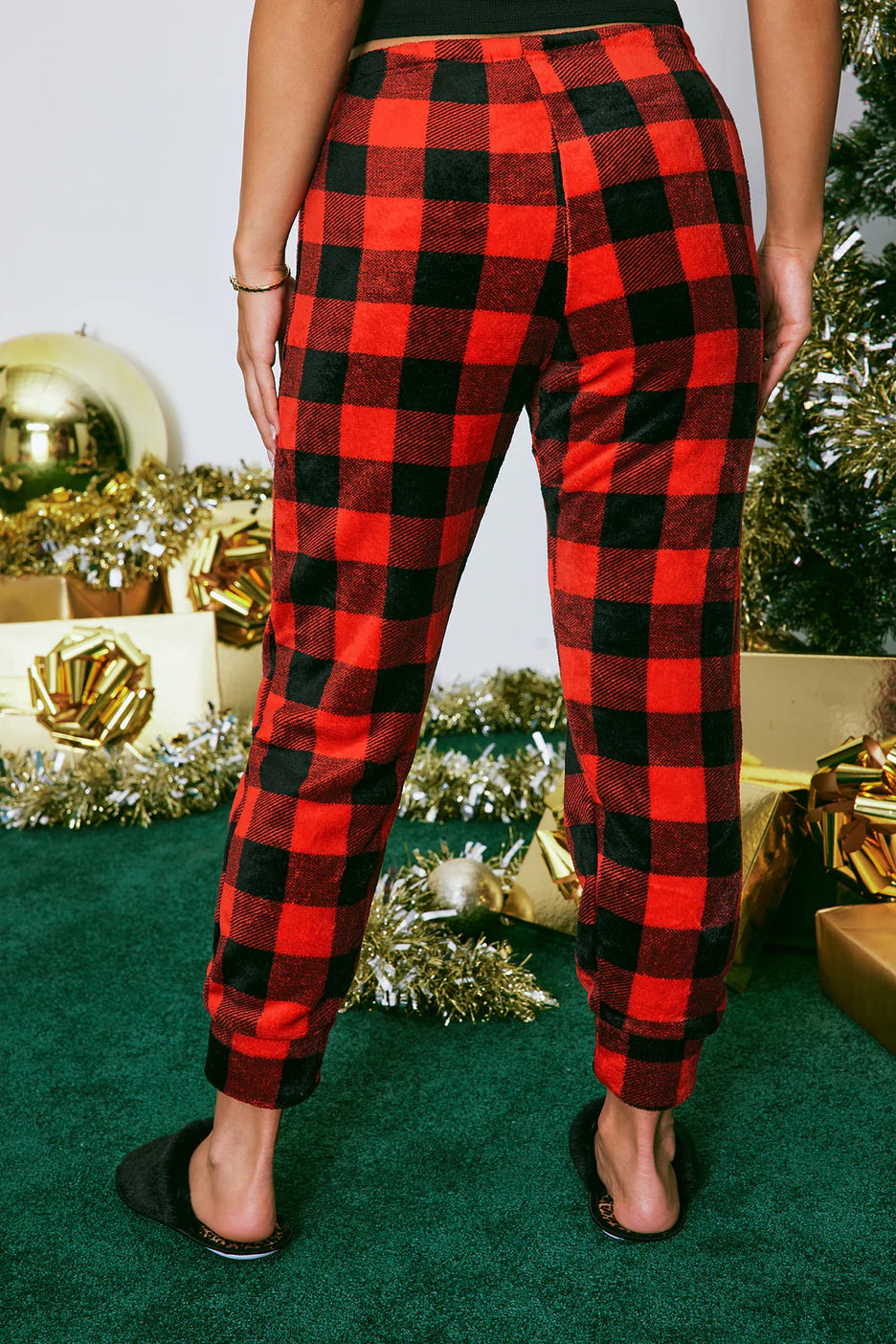Buffalo Plaid Plush Joggers