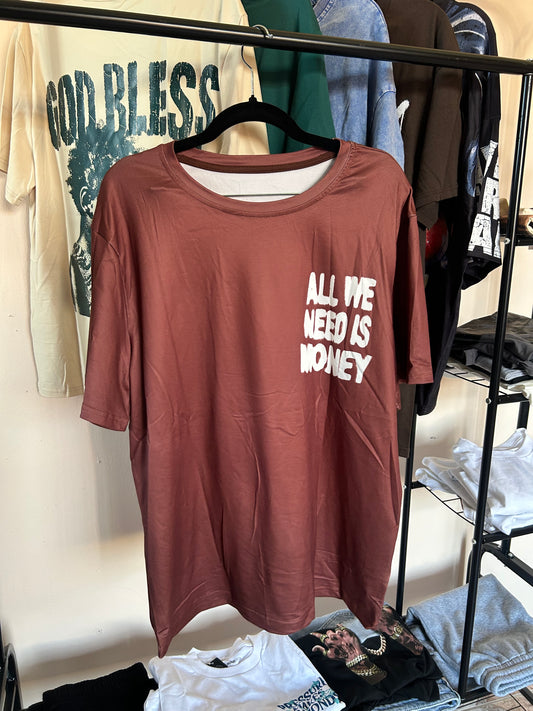 Oversized “All We Need is Money” Graphic Tee