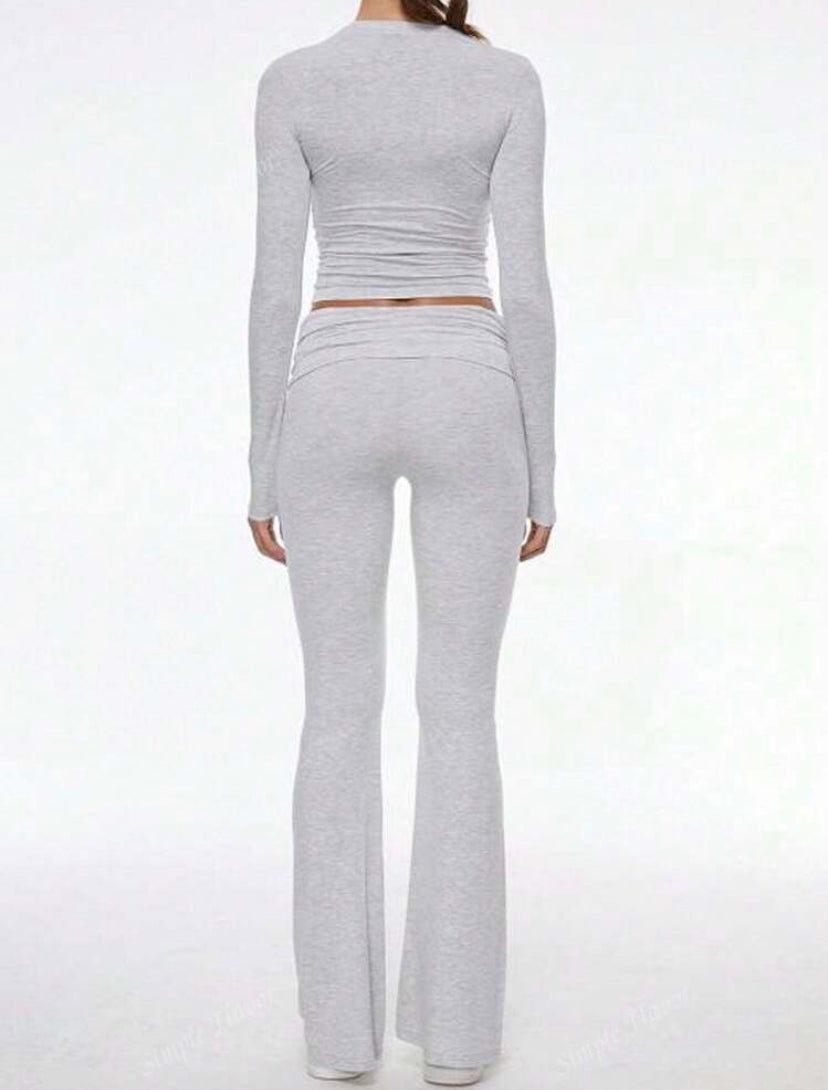 Long Sleeve Top & Bell Bottoms Two Piece Set