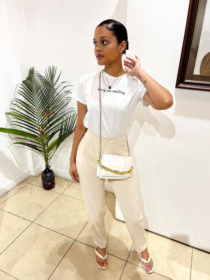 High Waist Plicated Pants