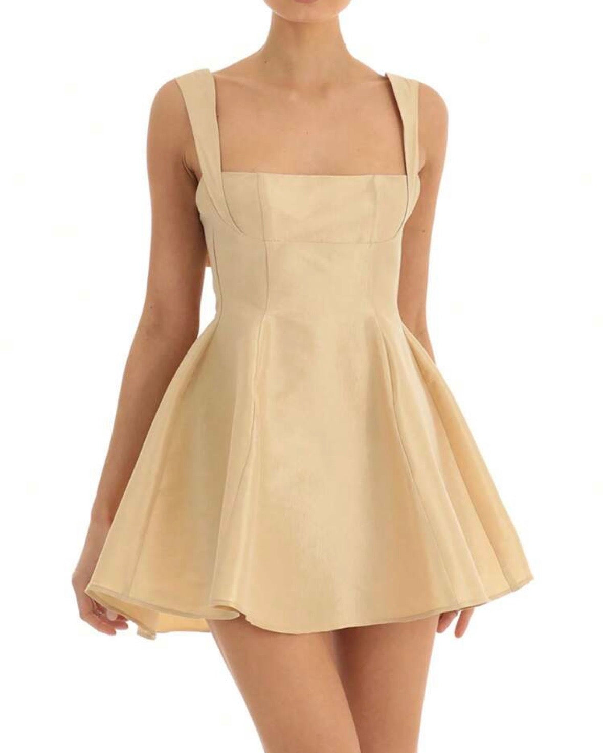 Square Neck Satin Dress