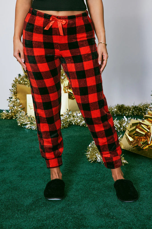 Buffalo Plaid Plush Joggers