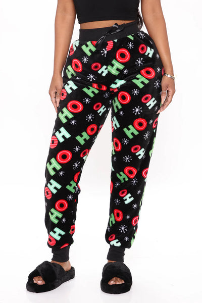 ‘Ho Ho Ho’ Plush PJ Joggers