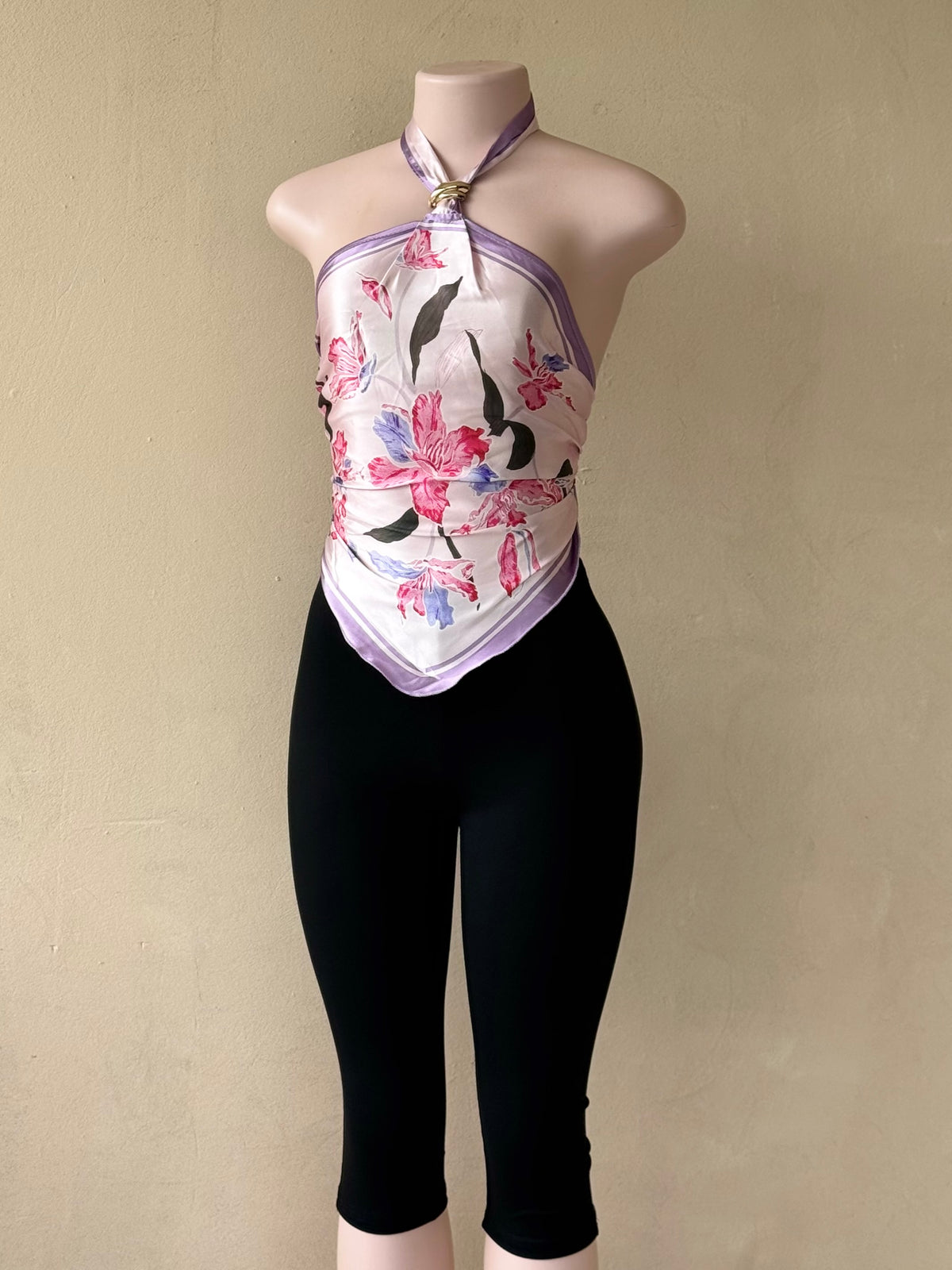 Vintage Satin Camisole & Capri Outfit