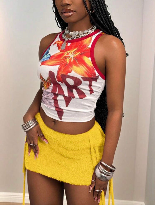 Crochet Fringe Mini Skirt