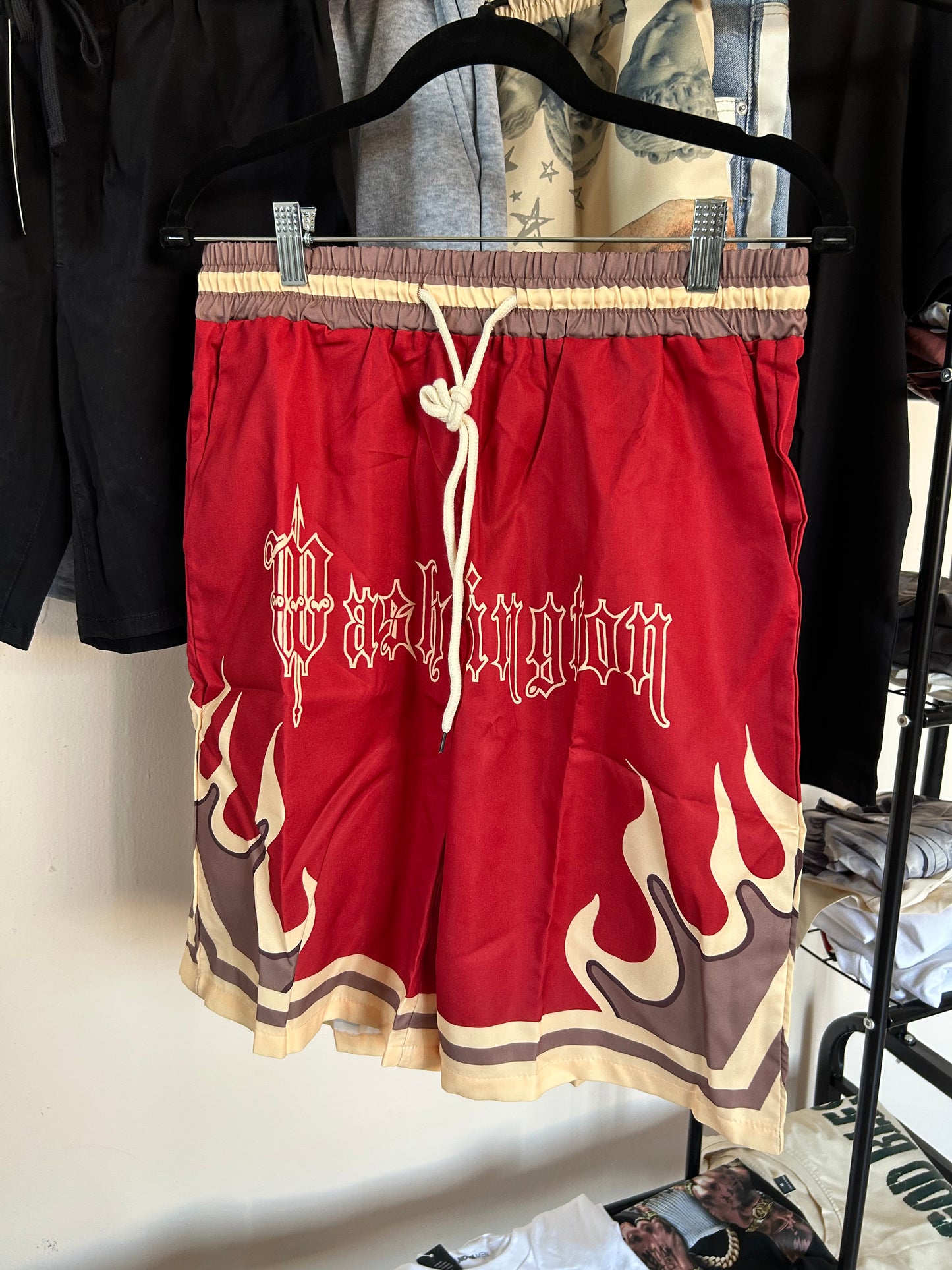 Graphic Fire Shorts