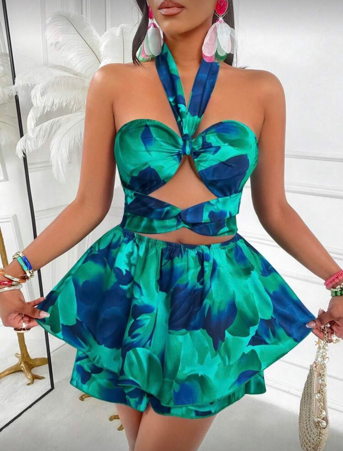 Halter Cut-Out Romper