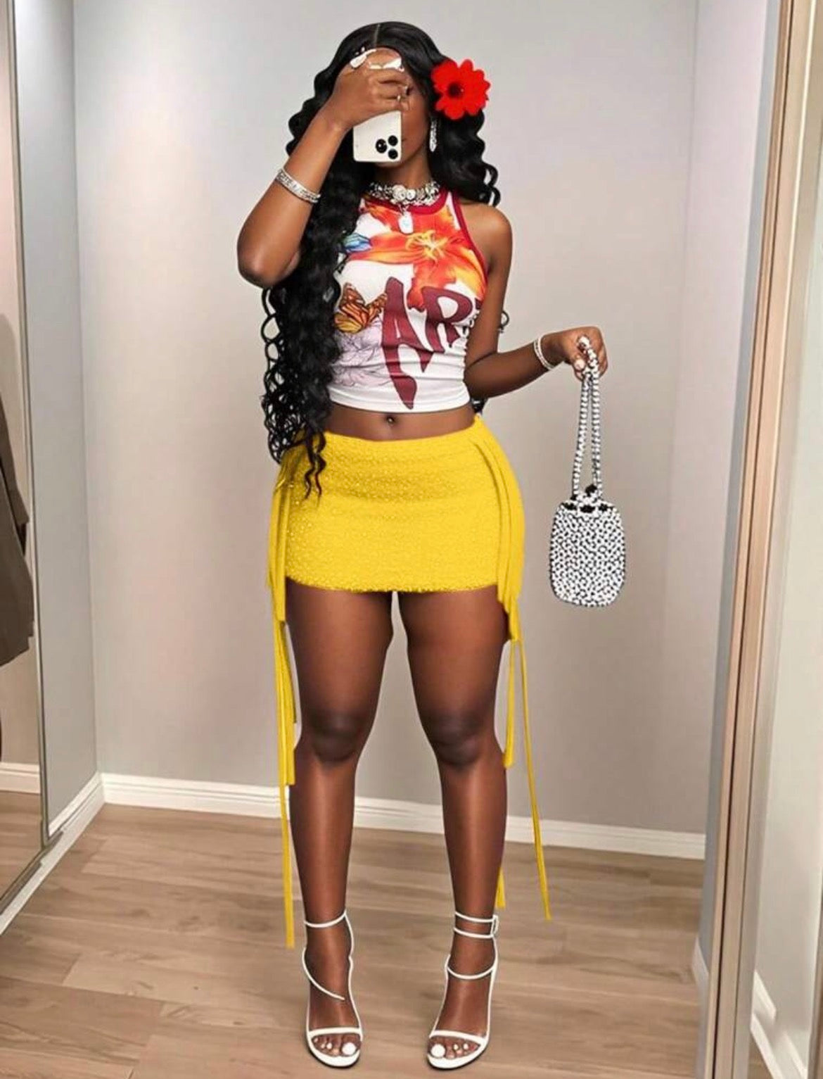 Crochet Fringe Mini Skirt
