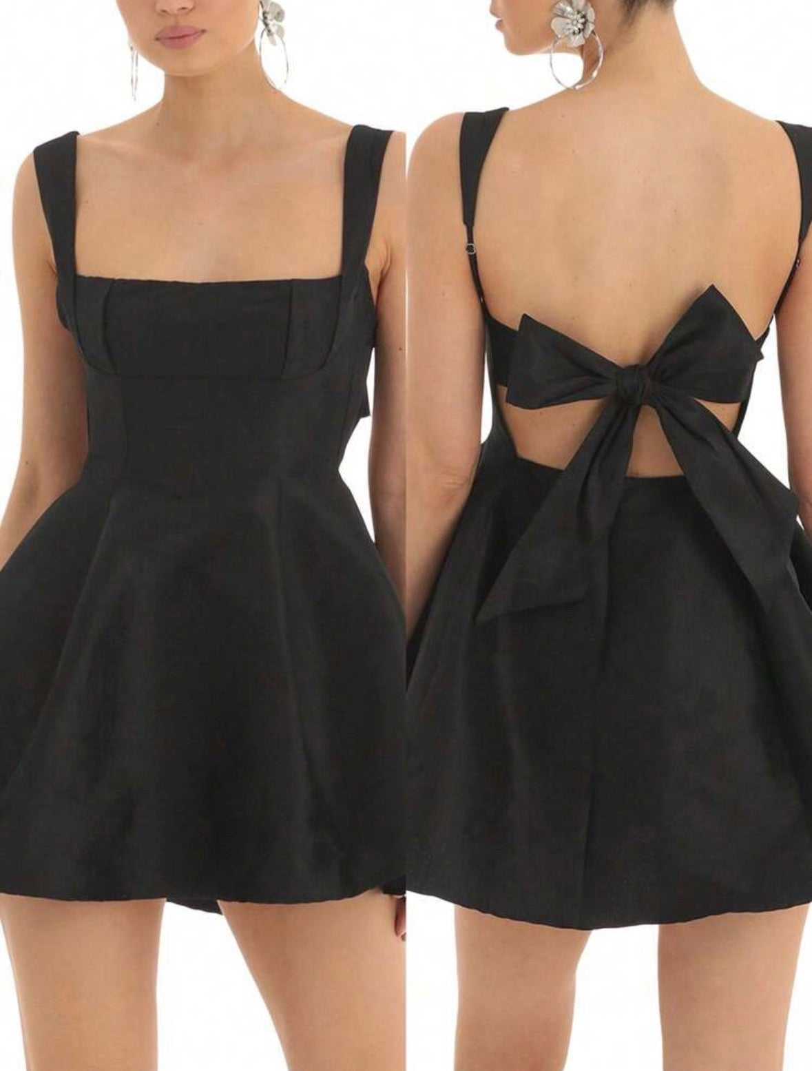 Square Neck Satin Dress