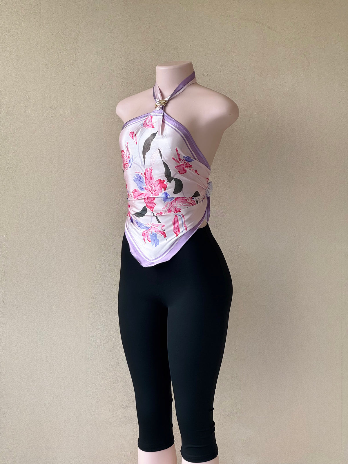 Vintage Satin Camisole & Capri Outfit