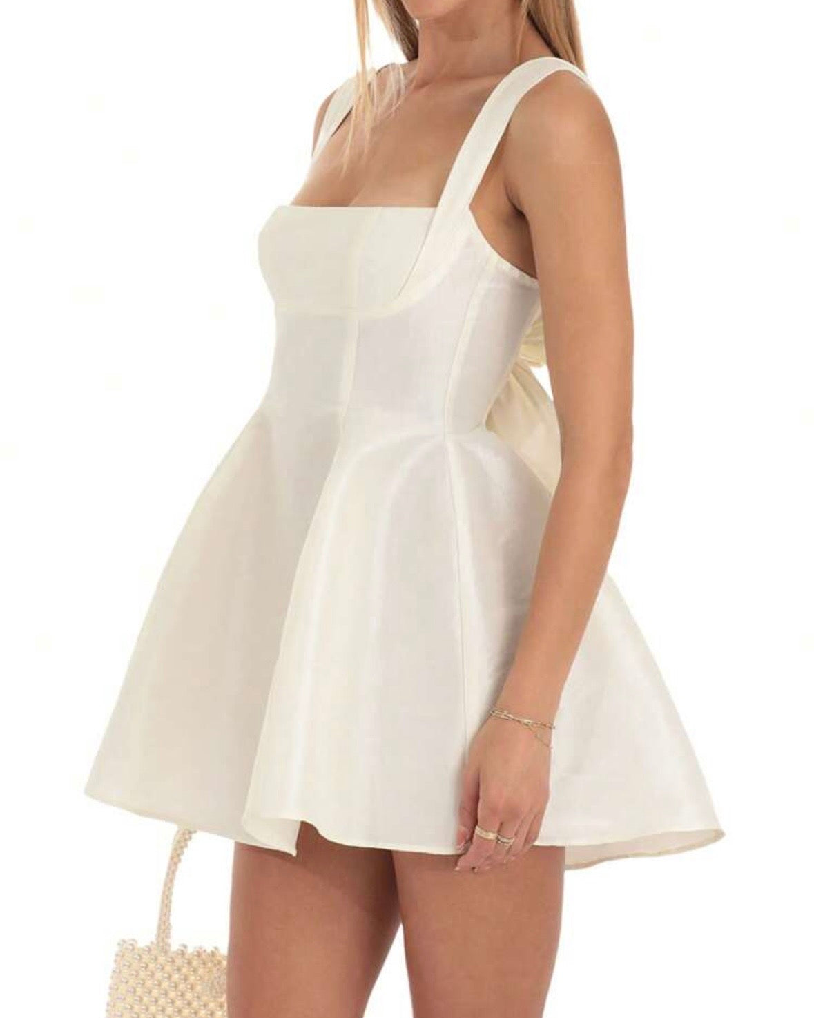 Square Neck Satin Dress