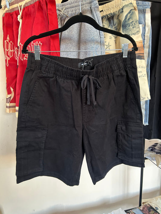 Solid Drawstring Cargo Shorts