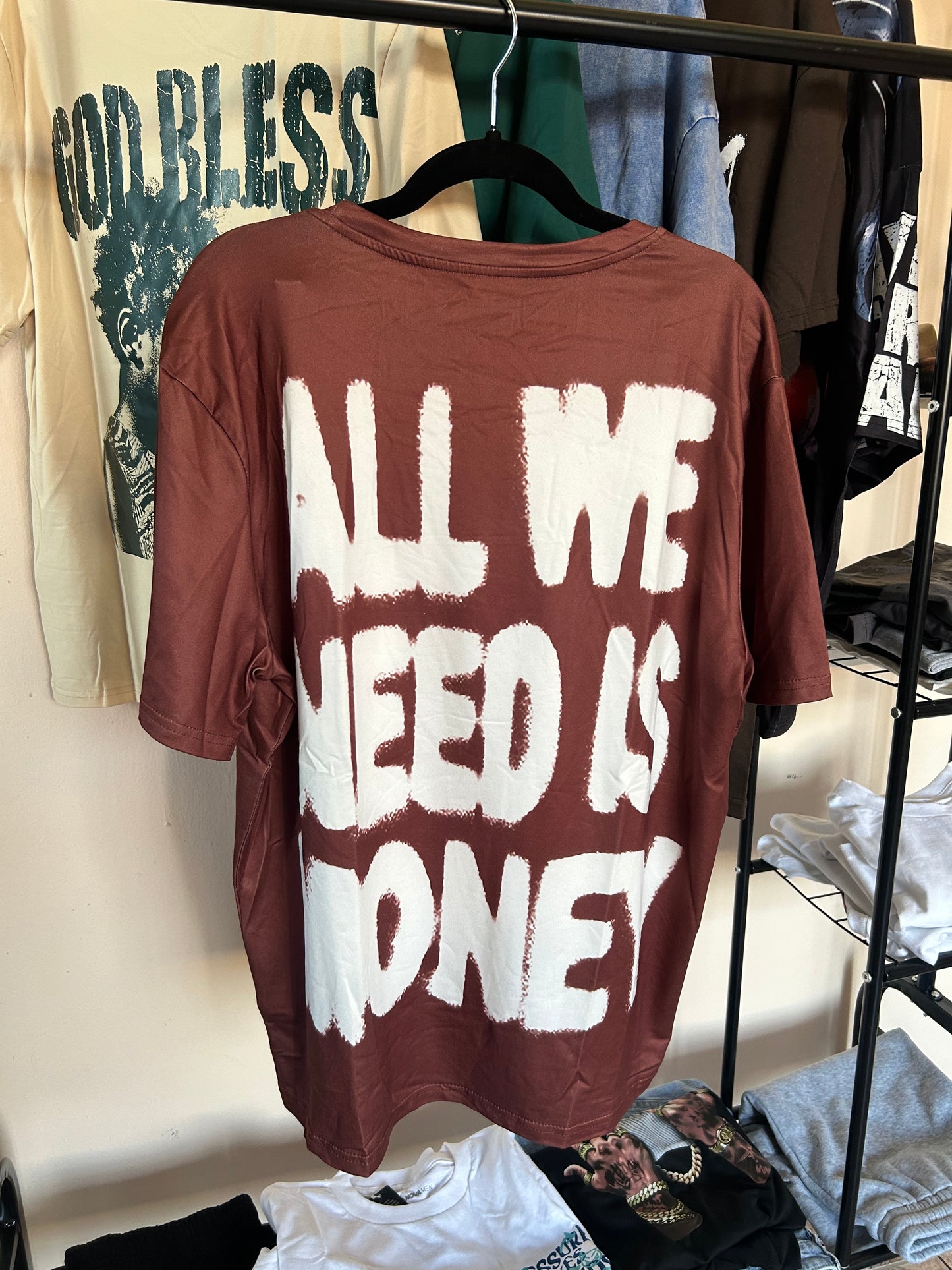 Oversized “All We Need is Money” Graphic Tee