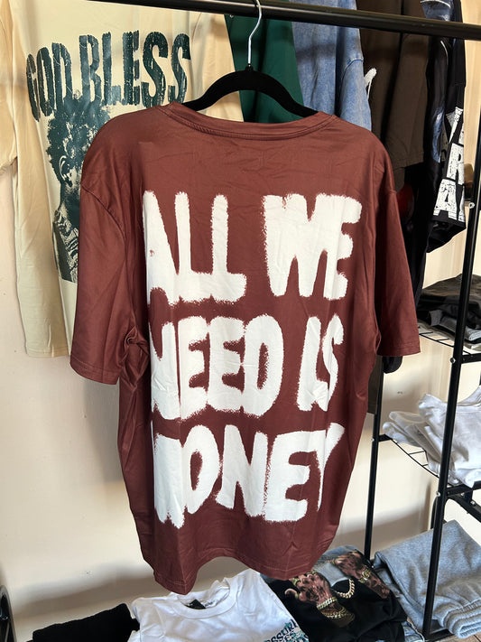 Oversized “All We Need is Money” Graphic Tee