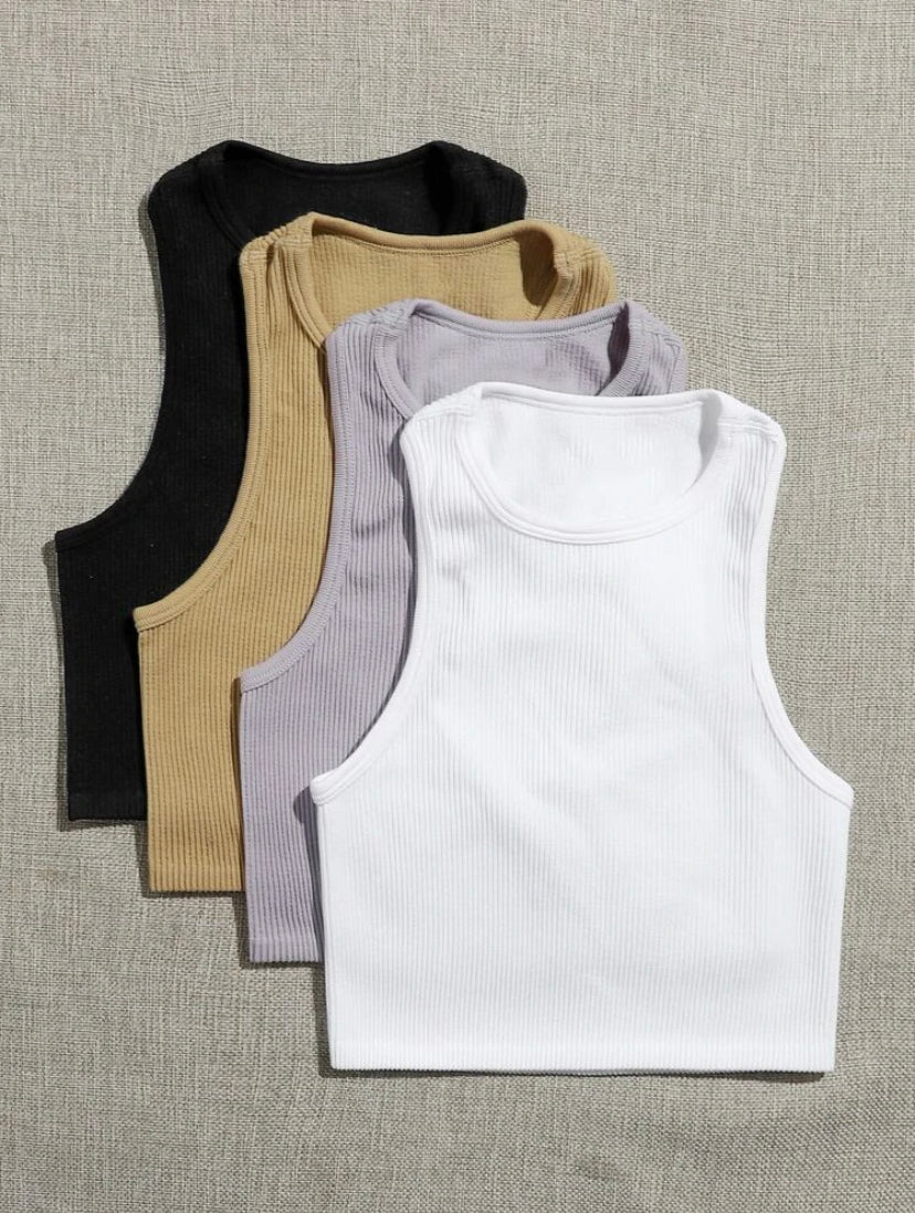 Seamless Rib-knit Sports Tank Top