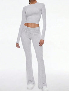 Long Sleeve Top And Bell Bottoms Two Piece Set