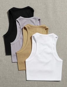 Seamless Rib-knit Sports Tank Top