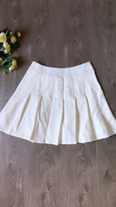 Pleated High-Rise Mini Skater Skirt